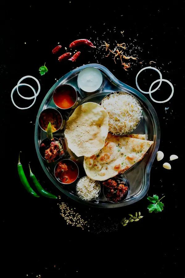 A plated Indian thali